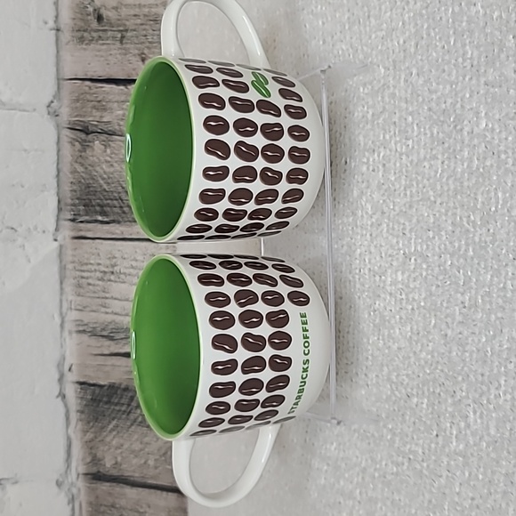 Classic Starbucks Coffee Bean 2009 Mug Set of Two 14 Ounce Coffee/Tea Mugs - Picture 1 of 17
